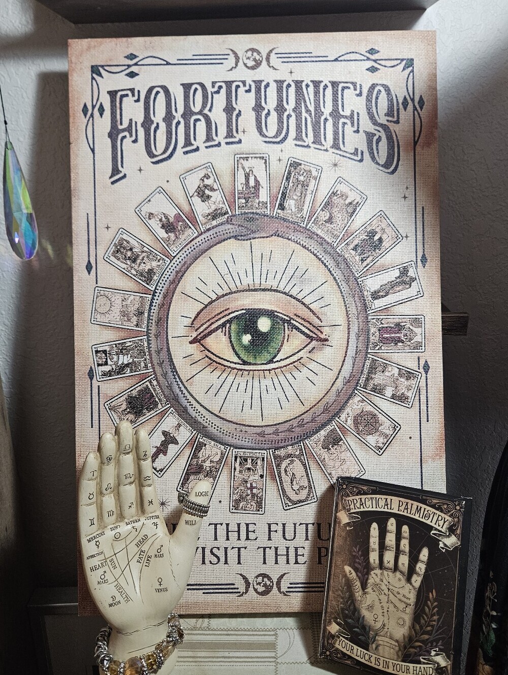 15 x 23.5 Fortunes Wall Art with Green Eye - Home Art By Ashland
